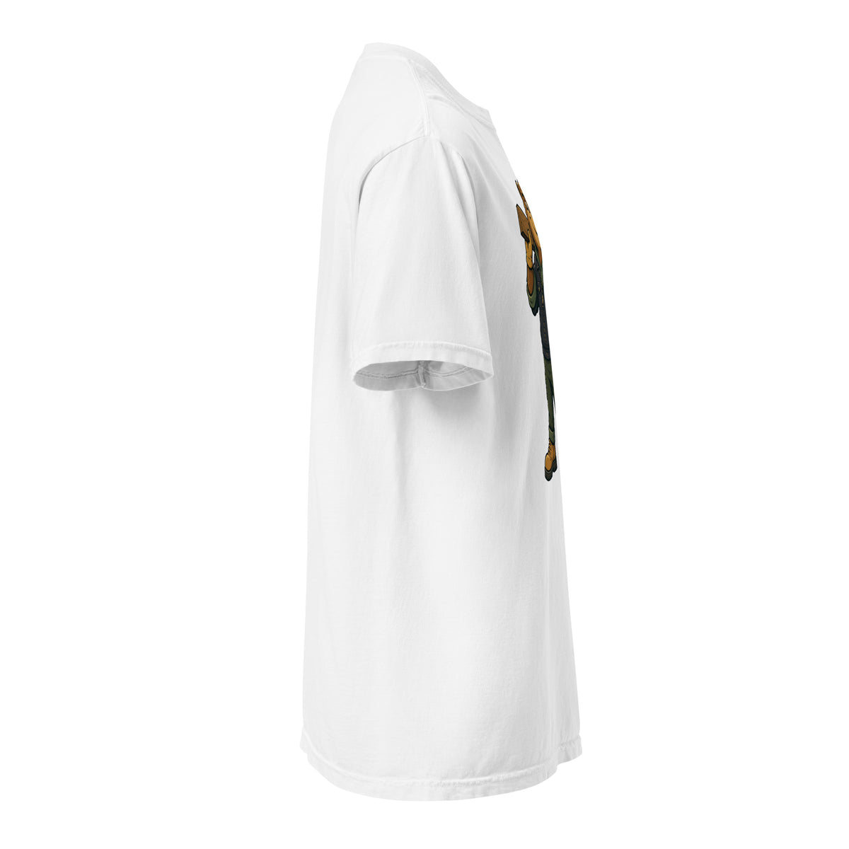 White LKS Beaver Built to Grow heavyweight tee — right-side view