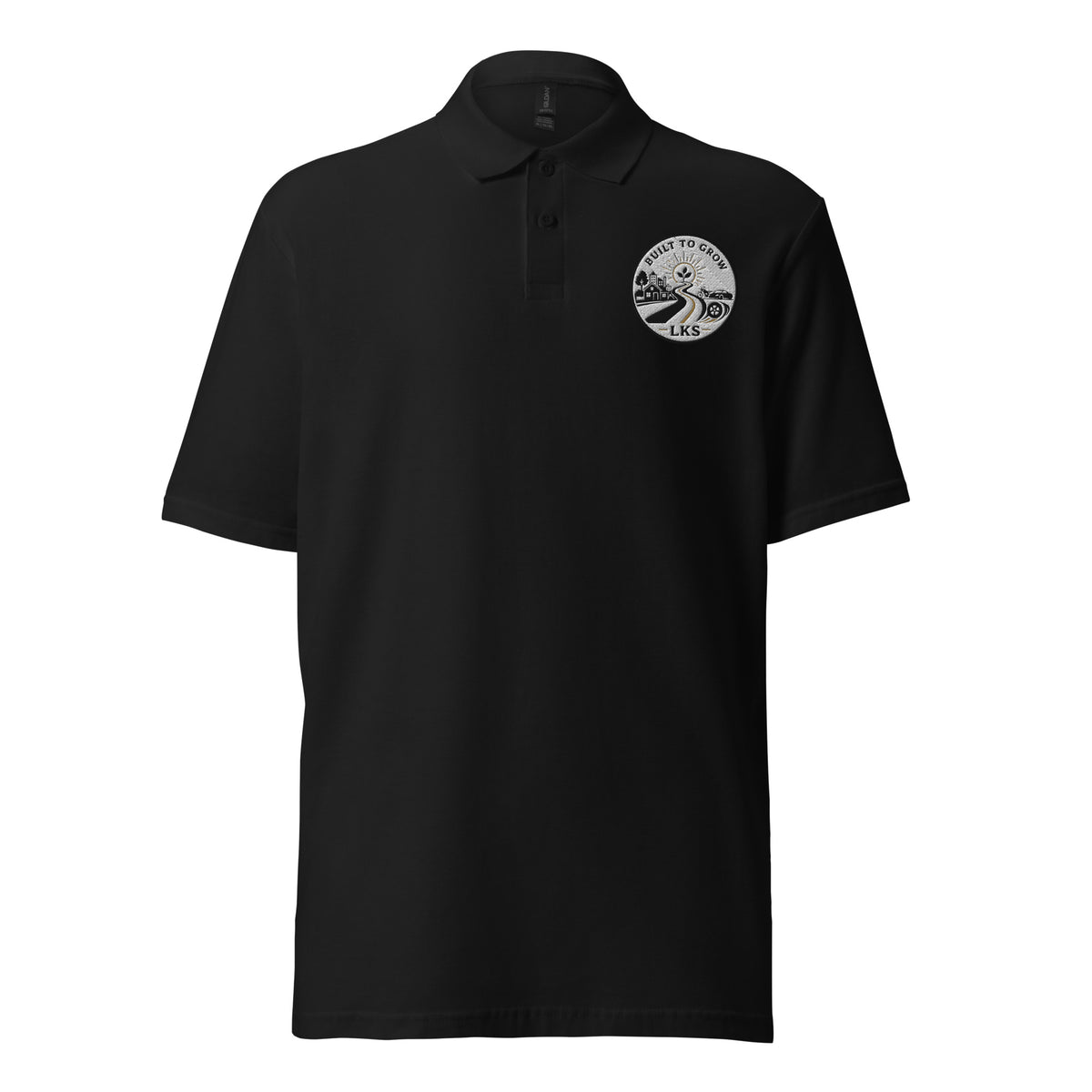 Black LKS Uniform-Friendly Pique Polo — front view