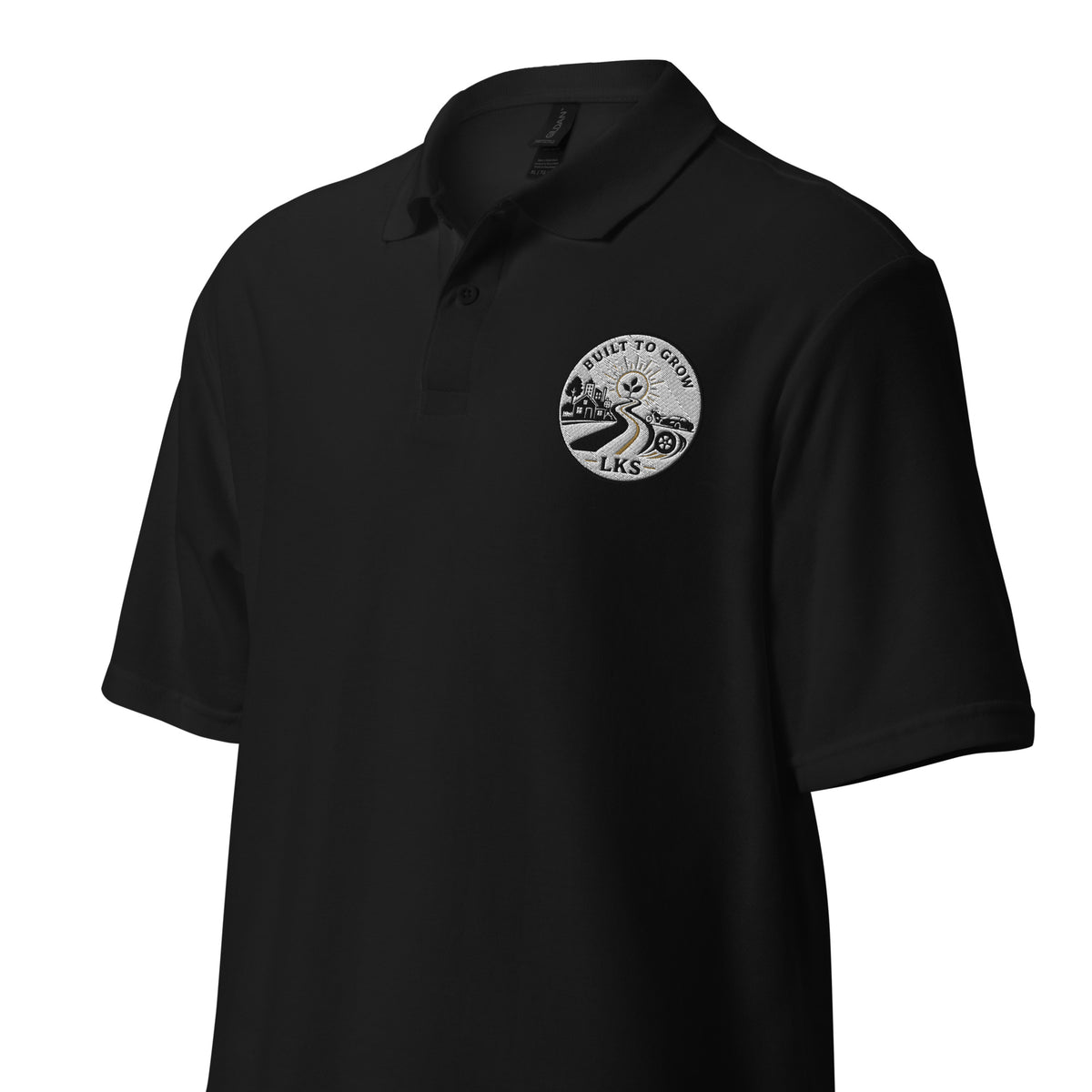 Black LKS Uniform-Friendly Pique Polo — left-front view