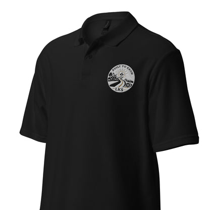 Black LKS Uniform-Friendly Pique Polo — left-front view